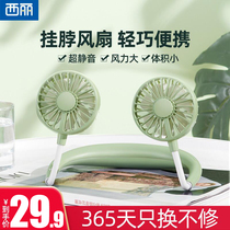 Halter neck fan USB portable charging net red handheld student lazy hanging neck mini fan Electric fan