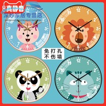 Cartoon childrens ultra-quiet clock wall clock home living room bedroom cute fashion creative time clock Wall simple