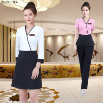 Shallow Ru Official Summer Beauty Salon Beauty Division Workwear Womens High-end One-piece Dress Wellness Librariums Suit