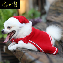 New Christmas Decorations Pet Little Dress Up Dog Teddy Dogs Cape Hat Dress