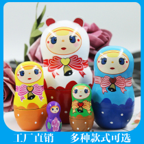  Russian Jacket 5-layer Big Head Son Little Head Dad Movie The same Childrens Gift solid wood toy bag