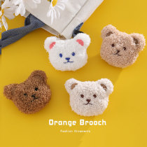 Cartoon plush bear pin doll breast needle with cute packaging clothesCouple accessories