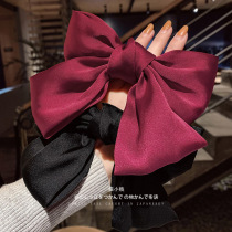 Net red Korean big bow hairpin back headdress Adult hairpin retro top clip Hair accessories simple clip