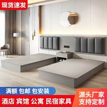 Hotel bed hotel furniture standard room single room full set apartment homestay single bed double bed rental room simple and modern dedicated