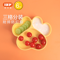 Aikawei IKV cat claw plate baby suction bowl grid plate silicone anti-drop supplementary bowl cute childrens tableware