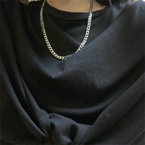 European and American Tide brand titanium steel necklace female simple fashion chain men and women neck chain ins street hip hop sweater chain jewelry
