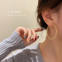 925 silver needle geometric winding hollow ear ring European and American retro exaggerated fashion earrings net red face thin earrings female
