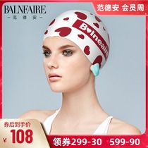 Vanderan swimming cap women waterproof non-hair fashion long hair special plus small red heart series silicone swimming cap