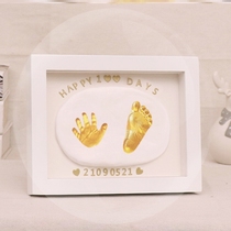 Baby footprints handprints foot prints Baby Full Moon commemorative photo frames childrens new permanent hands and feet 100 days