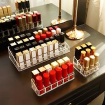 Lipstick storage box Multi-grid ins wind lip glaze shelf Net Red transparent desktop lipstick box finishing rack