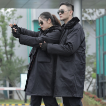 Military Cotton Coat Mens Winter Thickened long Tohoku security jacket Anti-cold cotton clothes Catch Velvety Coat Woman Warm
