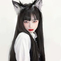 Wig female long hair natural simulation human hair full headgear straight hair lolita lolita jk daily wig set