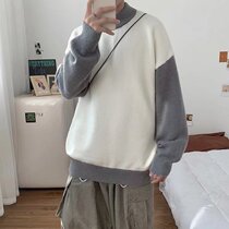 Autumn and winter loose lazy wind sweater men thick round neck pullover knitwear Korean trend couple thread clothes men