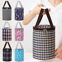Lunch box bag portable summer rice bag lunch bag bucket braised beaker round bag lunch box rice barrel heat preservation with rice