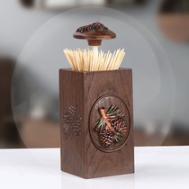 Press toothpick box home creative personality American light luxury living room toothpick tube hotel restaurant special toothpick jar