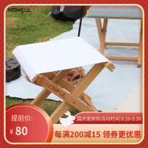 HOMFUL Haofeng outdoor folding solid wood mazazi light travel fishing portable folding small horse stool