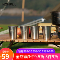HOMFUL Haofeng Outdoor 304 Stainless Steel Beer Cup Travel Picnic Camping Cold Drink Cup Tea Cup Coffee Cup
