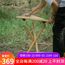 HOMFUL GREAT WIND OUTDOOR CAMPING PICNIC BARBECUE TRIANGLE FOLDING TABLE IRON PAN PORTABLE MULTIFUNCTION SHELVE