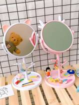 Cute Children Mirror Teen Desktop Swivelable Portable Princess Baby Girl Dressings Makeup Mirror Girl Hair Comb