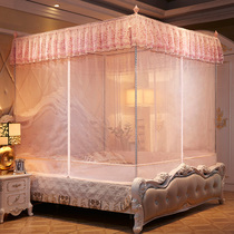 Bed-type mosquito net three-door door 1 5m zipper fully enclosed 1 8m childrens fall-proof household double 2 m 2 2 queen bed