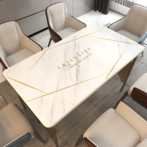 Tablecloth waterproof and oil-proof disposable table mat anti-scalding tea table cloth rectangular light luxury PVC soft glass table mat