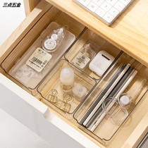 Japan Drawer Storage Box Built-in Separation and Finishing Tableware Desktop Small Stationery Strip Transparent Plastic