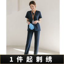 Hong Kong summer nurse uniform split suit Operating room overalls Hand washing clothes Female operating clothes Male doctor brush hand clothes