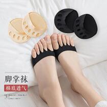 Five-finger socks hidden front foot sandals heels socks female soles half palm and half-palm summer thin