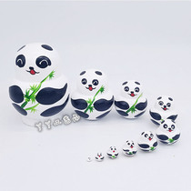 Ten-layer belly panda Russian doll wooden toy craft gift wish Valentines Day decoration