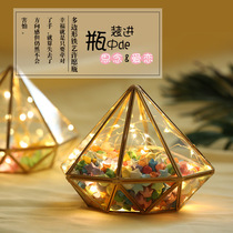 Handmade star origami free 520 luminous star bottle wishing bottle gradient color lucky star five-pointed star glass bottle