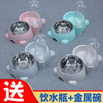 Cat drinking fountain automatic dog feeder dog basin pet teddy dog bowl double bowl cat drinking water automatic water dispenser