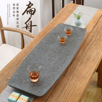 Black gold stone tea tray home simple natural whole piece of raw stone small tea table dry brew drainage tea sea bubble tea tray