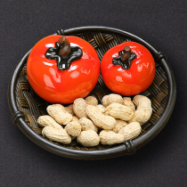 Everything Ruyi color change tea pet ornaments Simulation tea play peanuts Creative small persimmon living room decoration Boutique tea set