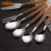 Long handle stainless steel eating spoon Western food steak knife fork small spoon children tablespoon household scoop set