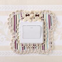 Switch Applique FABRIC ART WALL STICKER SWITCH SETS EUROSTYLE FABRIC SOCKET SLEEVE SWITCH SLEEVE MODERN BRIEF ABOUT LACE SWITCH APPLIQUE