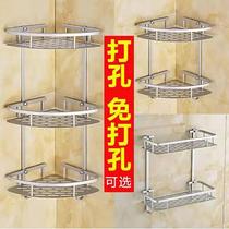 Bathroom rack three floors 3 floors non-perforated toilet wall-mounted toilet wall-mounted toilet triangle corner frame