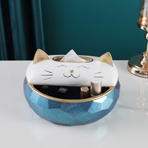 American Light Extravaganza Creative Kitty Pumping Paper Multifunction Paper Towel Box Home Living Room Tea Table Remote Control Contained 1113m