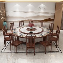 Hotel Dining Table Big Round Table Electric Turntable 15 20 People Hotel Table And Chairs Combined Restaurant Bag Compartment 1 8 m 1216d