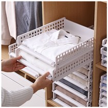 Yingzhi wardrobe layered partition stacked clothing board drawable storage box Drawer-style stacked clothes storage box Plastic finishing box