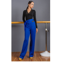 Latin dance pants womens new high waist straight streamer wide leg pants jitterbar modern national standard ballroom dance practice clothing