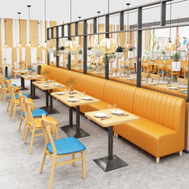Customized Western Restaurant Cafe Burger Restaurant Restaurant Wall Card Seat Sofa Custom Milk Tea Shop Table and Chair Combination