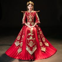 Xiuhe clothing 2021 New Chinese wedding dress bride wedding dress small man dragon and phoenix coat winter Xiuhe female thin