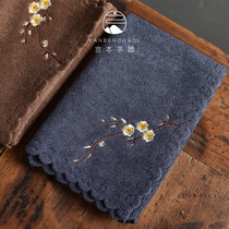 Yan Ben Zen embroidery tea towel Absorbent thickened tea table rag Kung Fu tea set accessories Chinese style tea table tea towel cloth