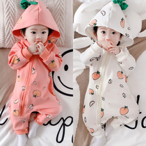  Baby one-piece autumn climbing clothes 0 one 3 months autumn and winter newborn out clothes spring and autumn female baby harem suit