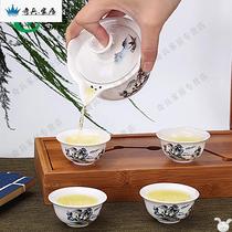 Tieguanyin special tea cup large ceramic kung fu tea set tea bowl hand-held pot household blue and white porcelain cover bowl