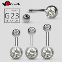  Hot wave puncture jewelry Export quality true pure titanium alloy umbilical nail Navel ring Navel buckle navel nail Titanium steel umbilical ring