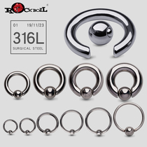 Titanium steel puncture card ball ring lip ring ring nose ring eyebrow ring female breast ring lace ring mens lace ring PA ring piercing jewelry