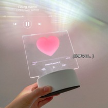 Korea ins creative three color lamp cute girl Heart Music Player style night light dormitory bedroom bedside lamp