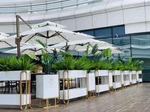 Custom Custom Iron Outdoor Flower Box Rectangular Commercial Street Plaza Sales Department Planting Flower Box Combination Flower Groove