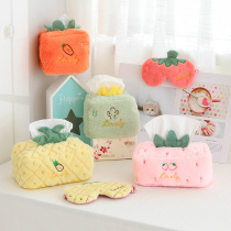 Tissue box cute drawing paper box soft paper smoking girl heart car carrying home bedroom plush eye cloth box set